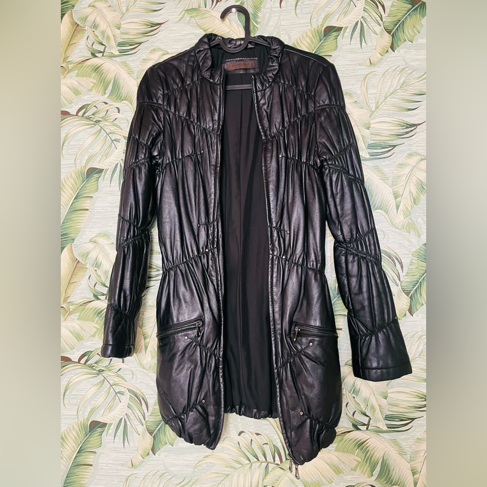 Claudia Guiti leather jacket with unique style
